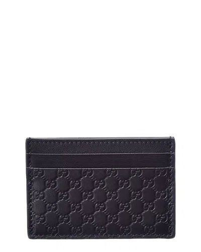 Gucci Gg Leather Card Holder In Black