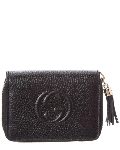 Gucci Gg Leather Coin Purse In Brown