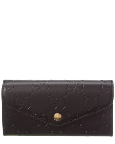 Gucci Gg Leather Continental Wallet In Black