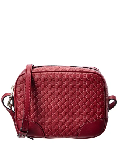 Gucci Gg Leather Crossbody In Red