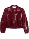 Gucci Women Gg Leather Jacket In Red