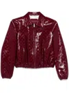 Gucci Women Gg Leather Jacket In Red
