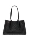 Gucci Women Gg Emblem Large Leather Tote In Black