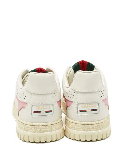 Pre-owned Gucci Gg Leather Sneakers In White