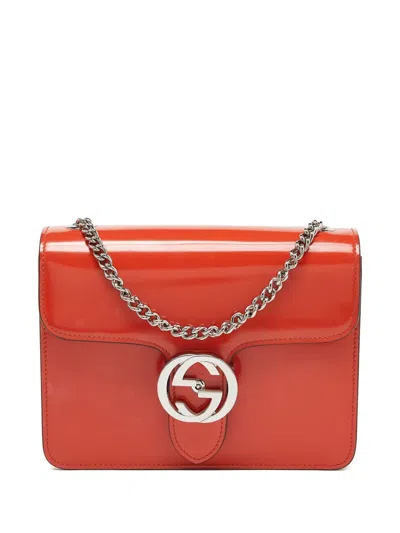 Pre-owned Gucci Gg Leather Tote Bag In Orange