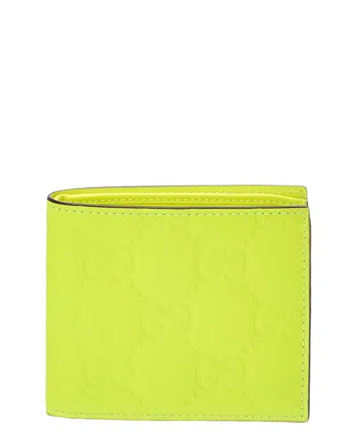 Gucci Gg Leather Wallet In Yellow