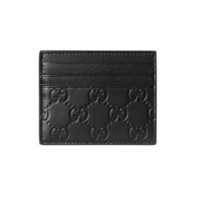 Gucci Gg Leather Zip Around Wallet In Black