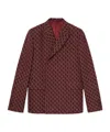 Gucci Gg Light And Shadow Effect Wool Suit Coat In Brown