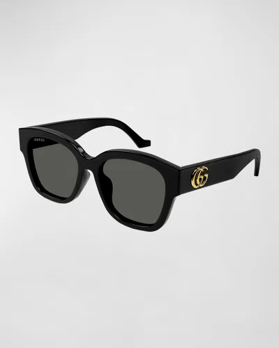 Gucci Gg Logo Acetate Square Sunglasses In Crl
