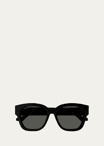 Gucci Gg Logo Acetate Square Sunglasses In Black