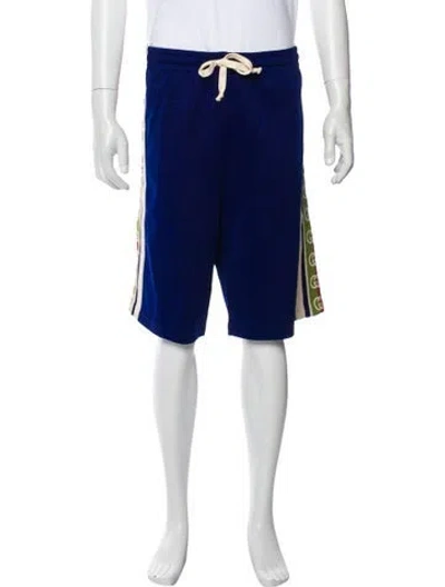 Pre-owned Gucci Gg Logo Athletic Shorts In Blue