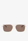 Gucci Ruthenium Colored Sunglasses With Bridge Women In Brown