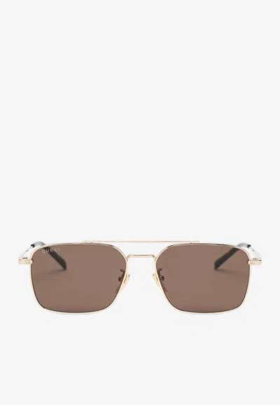 GUCCI GG LOGO AVIATOR SUNGLASSES