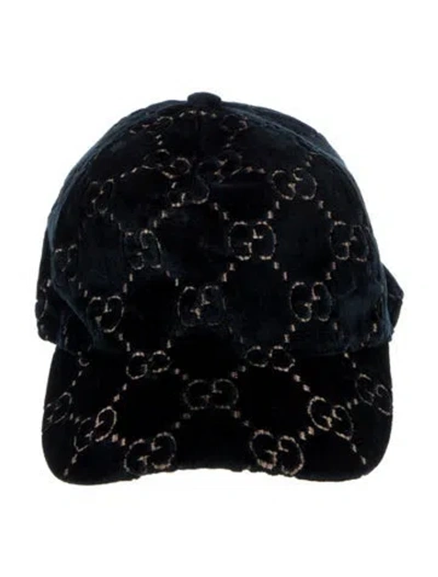Pre-owned Gucci Gg Logo Baseball Cap In Blue