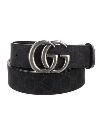 Pre-owned Gucci Gg Logo Belt In Black