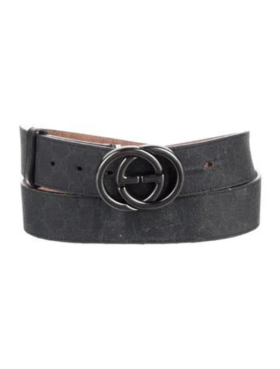 Pre-owned Gucci Gg Logo Belt Kit In Black