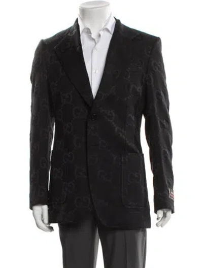 Pre-owned Gucci Gg Logo Blazer In Black