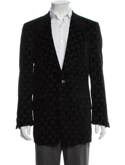 Pre-owned Gucci Gg Logo Blazer In Black