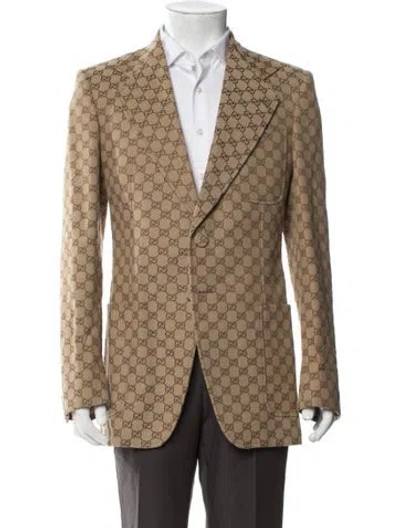 Pre-owned Gucci Gg Logo Blazer In Neutral