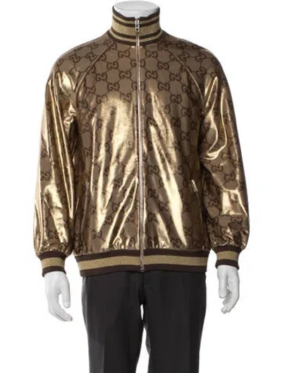 Pre-owned Gucci Gg Logo Bomber Jacket