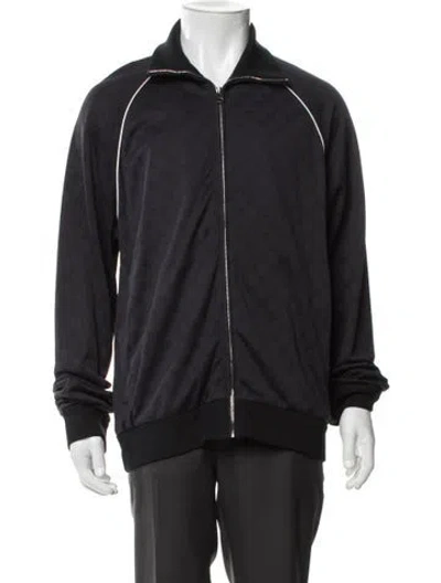 Pre-owned Gucci Gg Logo Bomber Jacket In Black