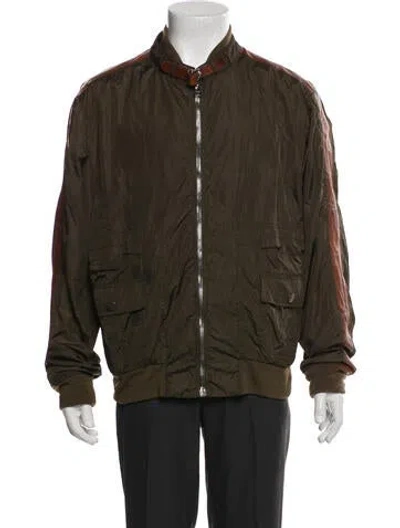 Pre-owned Gucci Gg Logo Bomber Jacket In Green