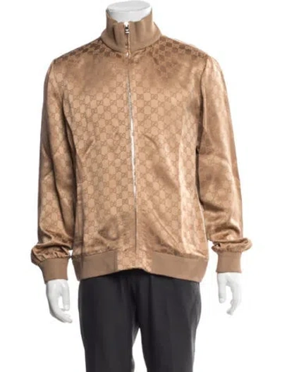 Pre-owned Gucci Gg Logo Bomber Jacket In Neutral