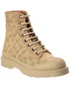 Gucci New Sherlin Gg Canvas Ankle Boots In Brown
