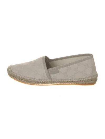 Pre-owned Gucci Gg Logo Canvas Espadrilles In Neutral