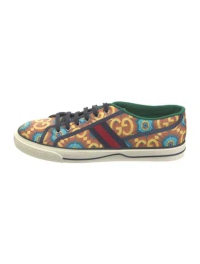 Pre-owned Gucci Gg Logo Canvas Sneakers In Multi