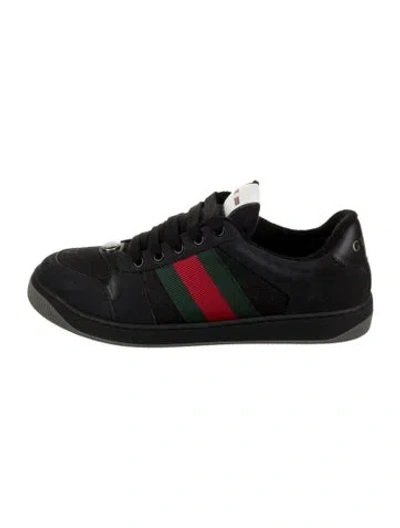 Pre-owned Gucci Gg Logo Canvas Sneakers W/ Tags In Black
