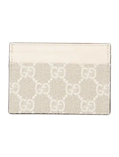 Pre-owned Gucci Gg Logo Card Holder In Neutral
