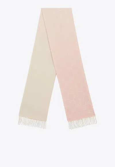 Gucci Gg Logo Cashmere Scarf In Pink