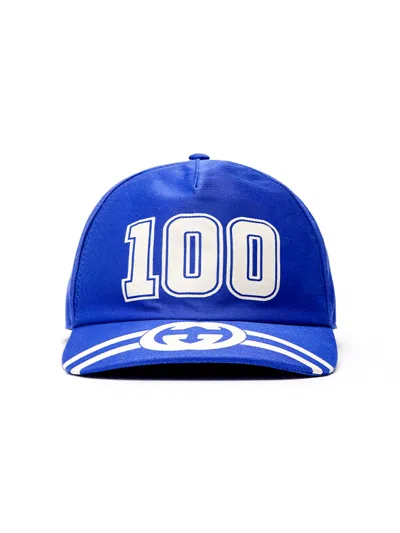 Gucci 6730814hakr4368 Gg Logo Baseball Cap In Blue