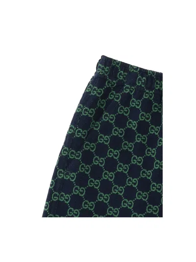 Gucci Gg Logo Cotton Shorts In Multi