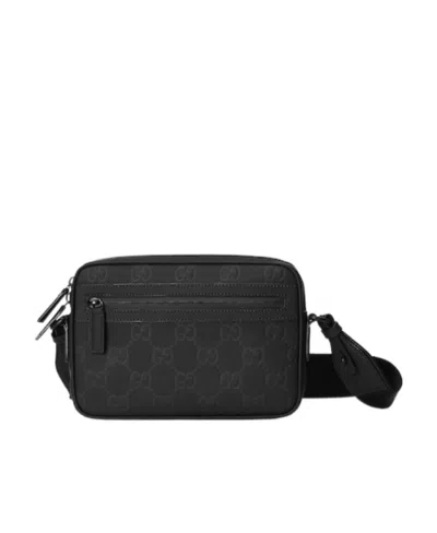 GUCCI GUCCI MONOGRAMMED ZIP-UP CROSSBODY BAG
