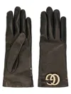 Gucci Gg Logo Driving Gloves In Black