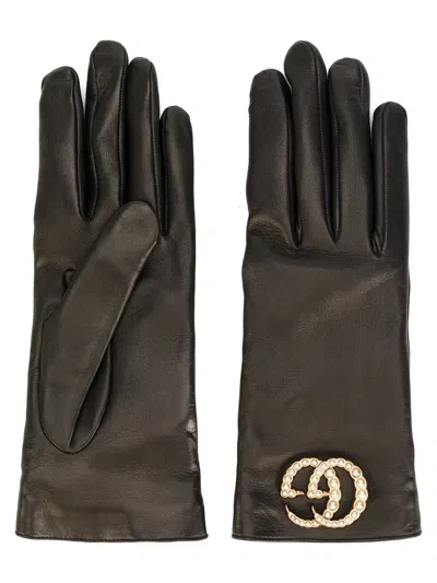 Gucci Gg Logo Driving Gloves In Black