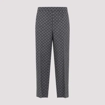 Gucci Gg Flannel Pant In Grey