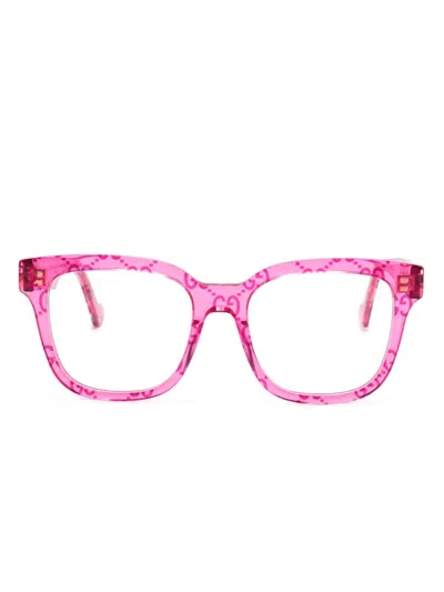 Gucci Gg-logo Glasses In Pink