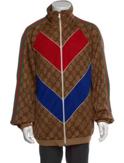 Pre-owned Gucci Gg Logo Jacket In Brown