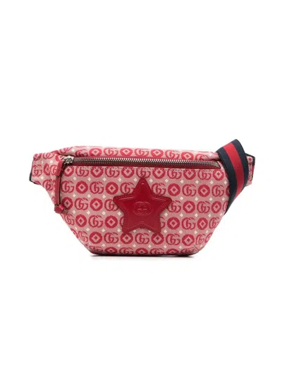 Gucci Kids' Gg Logo-jacquard Belt Bag In Red