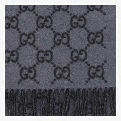 Gucci Gg Logo Jacquard Cashmere Scarf In Multi