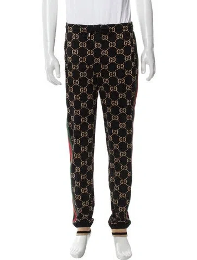 Pre-owned Gucci Gg Logo Joggers In Black