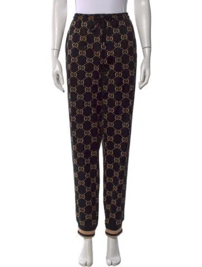 Pre-owned Gucci Gg Logo Joggers In Black