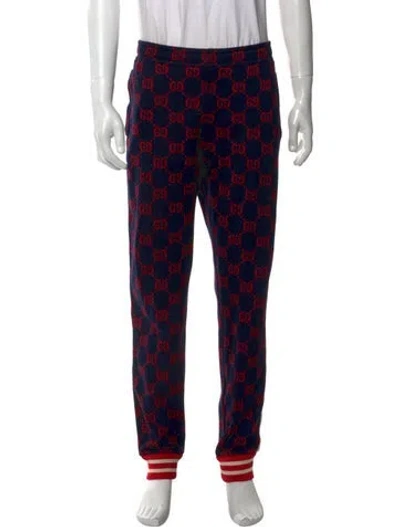 Pre-owned Gucci Gg Logo Joggers In Blue