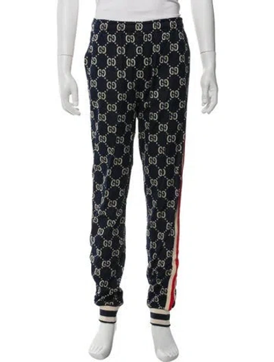 Pre-owned Gucci Gg Logo Joggers In Blue