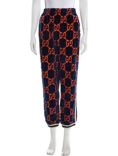 Pre-owned Gucci Gg Logo Joggers In Blue