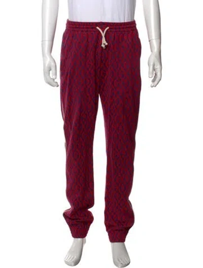 Pre-owned Gucci Gg Logo Joggers In Red