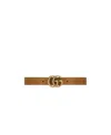 Gucci Gg-logo Leather Belt In Brown